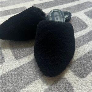 Jenni Kayne Black Fuzzy Mules